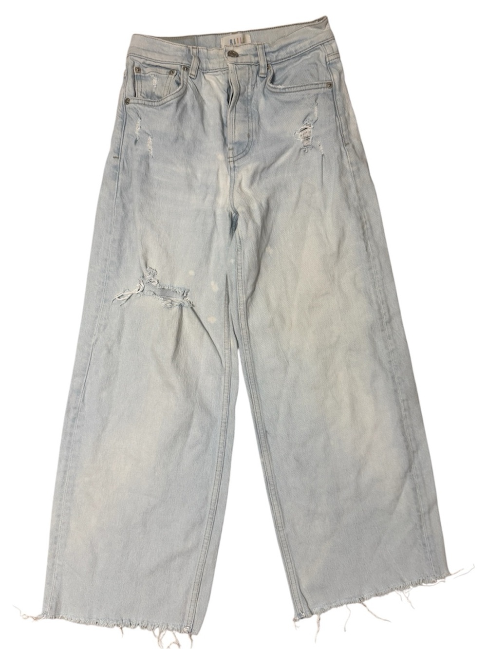Rails The Getty Crop High Rise Light Wash Wide Leg Button-Fly Jeans - Picture 3 of 8